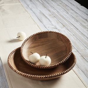 Juego de cuencos con cuentas de madera, cuenco decorativo de madera marrón de alta calidad, al por mayor estilo rústico, hecho en Vietnam - Product Image 4