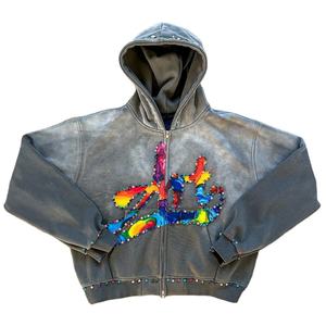 Old Street Vintage Hoodie Alta calidad 100% Algodón Lavado ácido Piedra Lavado Fleece Invierno Estampado Patrón Tamaño 3XL - Product Image 5