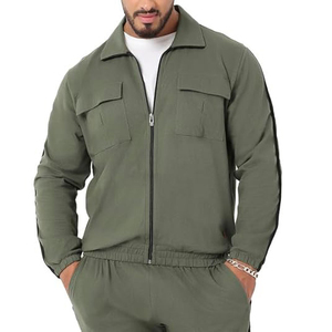 Conjunto Deportivo Cargo para Hombre, Chaqueta Utilitaria, Ropa Deportiva, Bolsillos Tácticos, Pantalones Jogger Ajustados, Algodón/Poliéster, Traje Casual de 2 Piezas - Product Image 6