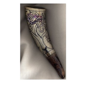 Best Quality Genuine Decorative Viking Drinking Horn with Stand Polished Engraved Style for Wedding Groomsmen - Product Image 2