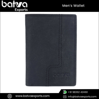 Dompet Kulit Asli Pria Desain Modern, Logo Vintage Katun, Lipat Dua Pendek, Tampilan Mewah Bergaya, Perlindungan RFID