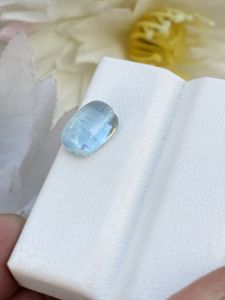 2.87 carat naturel aigue-marine coussin forme Cabochon couleur supérieure diamant pierre précieuse en vrac avec un bon lustre pour la fabrication de bijoux - Product Image 2