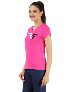 เสื้อยืดสีชมพูเข้มผ้าฝ้าย 100% เสื้อยืดสีสันสดใสโลโก้ที่กําหนดเองสําหรับผู้ชายผู้หญิงเสื้อยืด unisex - Product Image 3