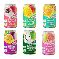 Boissons au jus 100% naturel 330ML en canette Jus de mangue, de corossol, de litchi et d'ananas en canette provenant d'un fabricant de boissons Vente en gros Échantillon gratuit