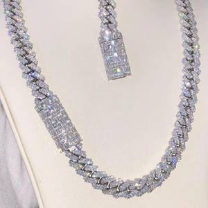 Collier en moissanite de laboratoire le plus populaire de 2025, style hip-hop, argent sterling 925 plaqué or, certifié IGI, différentes tailles - Product Image 1