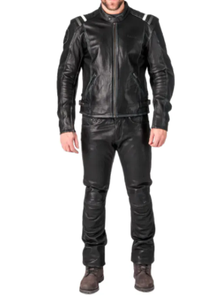 Veste de moto en cuir avec logo personnalisé Équipement de protection de style course avec caractéristiques coupe-vent respirantes Options de taille Plus OEM/ODM - Product Image 3
