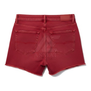 Shorts de Mezclilla Rojos para Hombre, Corte Slim Contemporáneo, Diseño Elegante para Conjuntos de Verano a la Moda 2026 - Product Image 6
