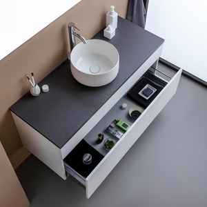Meuble-lavabo de salle de bain en bois blanc de 120 cm avec plan de travail anthracite Shanghai - Product Image 5