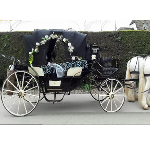 Carruajes de caballos de turismo con capucha doble Carruaje de caballos negros de turismo inglés con capucha Fabricante de carros de caballos de turismo - Product Image 1