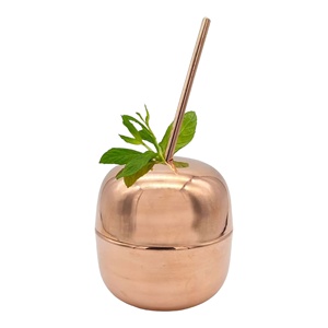 Wholesale <b>Metal</b> Juice Mug with <b>Straw</b> in Best Price From India Custom Logo Available - Product Image 1