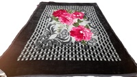 Couverture polaire tricotée double couche 100 % polyester avec logo personnalisé, doublure Sherpa, douce, rayée, pour toutes les saisons, unie