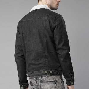 Veste en jean pour homme à prix d'usine, poids moyen, intérieur en coton épais, laine, qualité supérieure, tendance hip-hop, fausse fourrure - Product Image 3