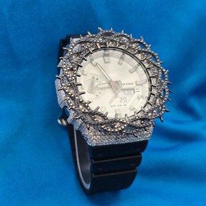 Reloj Digital para Hombre con Diamante Moissanite, Estilo Hip Hop, Clásico, Moderno, Correa de Acero Inoxidable, Resistente al Agua 30M, Logotipo Personalizado, Regalo - Product Image 5