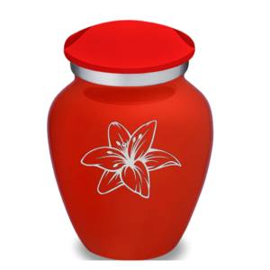 Petites urnes en aluminium avec lotus et design de forme classique - Product Image 6