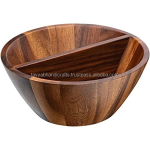 Cuencos naturales marrones de madera para servir platos Cuencos de madera hechos a mano Nuevos cuencos Venta caliente de la India - Product Image 2