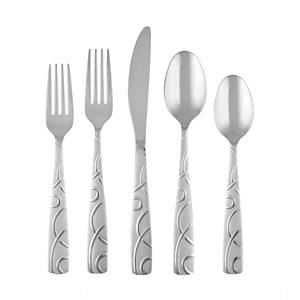 Ensemble de couverts 5 pièces en acier inoxydable de qualité supérieure avec poignées torsadées artisanales avec un nouveau design attrayant et moderne - Product Image 4