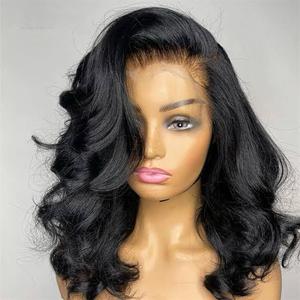 Vente directe de cheveux humains indiens 180 pour cent de densité profonde bouclés 360 dentelle frontale perruques avec bande élastique cheveux naturels doux pour les femmes - Product Image 3