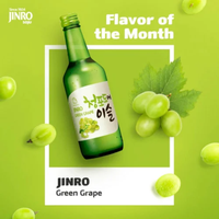 JINRO Soju Raisin Vert 16% d'alcool 360ml Liqueur coréenne originale Spiritueux distillés Bouteille Boisson Fournisseur