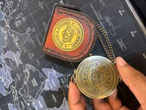 Kelvin & hughes London Quote Boussole en laiton nautique de qualité supérieure avec chaîne en cuir en cadeau fait main Antique - Product Image 3