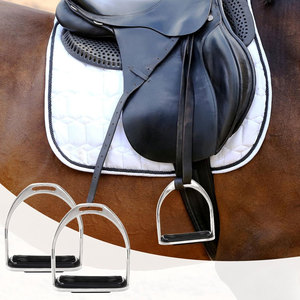 Horse Riding Stirrups Metal <b>Hose</b> Saddle Stirrups Non Slip <b>Rubber</b> Pads Equestrian Safety Stirrups Knee Ankle Support Shock - Product Image 6
