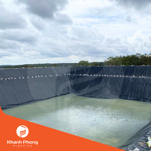 แผ่นฟิล์มบุ HDPE Geomembranes แผ่นพลาสติกกันน้ำสำหรับ100% ในบ่อน้ำวัสดุ HDPE บริสุทธิ์ทนทานต่อรังสี UV - Product Image 2