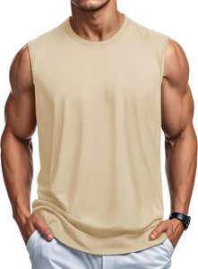 Camiseta sin mangas de algodón para hombre, camiseta transpirable de punto para entrenamiento en el gimnasio, absorbe la humedad y ligera, diseño informal sin mangas de verano - Product Image 2