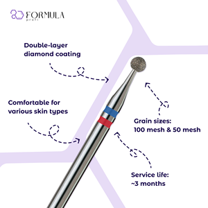 ดอกสว่านเจียรเล็บเพชรระดับมืออาชีพ ขนาด 2.5 มม. สีน้ำเงิน+แดง สำหรับทำเล็บมือและเล็บเท้า - Product Image 2