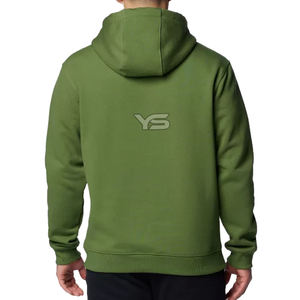 เสื้อมีฮู้ดสีเขียวสำหรับผู้ชาย, เสื้อสวมหัวสไตล์สีพื้นพิมพ์ผ้าไหมแบบดิจิตอลผ้าทอ - Product Image 2