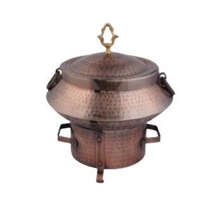 Plato Mughal de Oro Rosa con Tapa |   Olla India de Acero Inoxidable de Primera Calidad para Buffet de Hotel y Uso de Catering - Product Image 1
