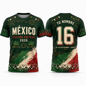 T-shirt personnalisé sur le thème de la culture mexicaine pour la fête de l'Indépendance, chemise de célébration à thème national, impression par sublimation intégrale, chemise de festival mexicain - Product Image 3