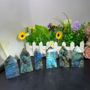 Torre de Cristal de Labradorita Azul de Alto Brillo, Pulida a Mano, Piedra Energética, Pirámide, Varita para Reiki, Equilibrio de Chakras - Product Image 6