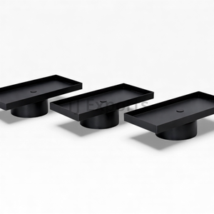 Plateau de service rectangulaire surélevé en métal noir pour chocolat avec base solide pour une présentation haut de gamme - Product Image 3