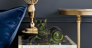 Chat en laiton Figurine mignon Kitty Animal Figurine chaton chat pièce maîtresse en laiton Statue chats Antique - Product Image 4