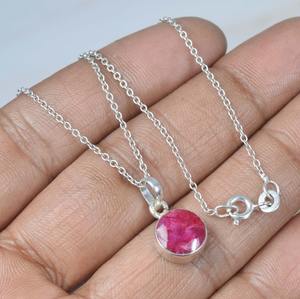 Pendentif pierre précieuse rubis meilleur cadeau d'anniversaire pour les filles de la mode pendentif en argent Sterling 925 avec 925 timbre pendentif en argent bijoux - Product Image 2