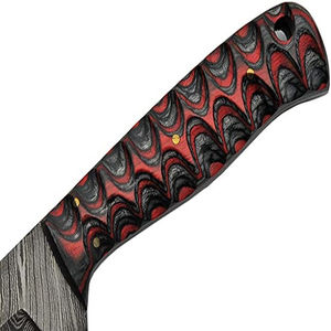 Couteau de chasse à lame fixe en acier damas fait à la main en cuir de vachette confortable gaine manche en bois personnalisable OEM Bowie - Product Image 3