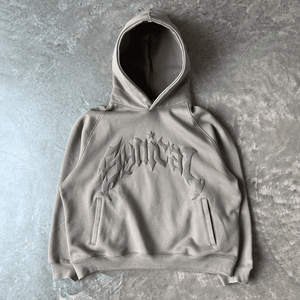 Sweat à capuche imprimé en relief personnalisé pour homme, nouveau fournisseur 2024, poids lourd, 100% coton, teinture unie pour la saison d'automne - Product Image 3