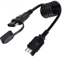 Rallonge de fil de remorque Connecteur à 4 broches à 4 voies Cordon extensible côté véhicule et côté remorque 36''