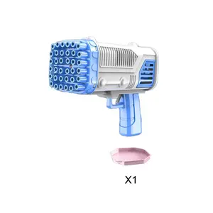 10孔发光电动泡泡机户外游戏射击枪配100毫升肥皂水自动泡泡枪批发