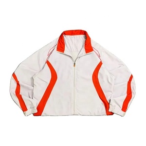 Chaqueta Deportiva Retro de Nailon con Cierre y Logotipo Bordado Personalizado, Chaqueta Cortavientos para Hombre - Product Image 1