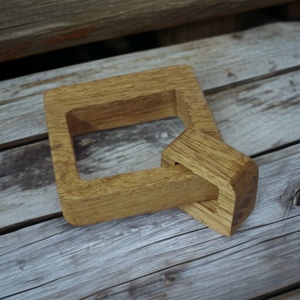 Brun naturel foncé 2-Link perlé Triangle manguier chaîne en bois sculpté à la main écologique décor à la maison pour Table salon pâques - Product Image 3