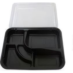 Scatola Bento Giapponese a 5 Scomparti con Coperchio e Base in PS per Pranzi - Product Image 3