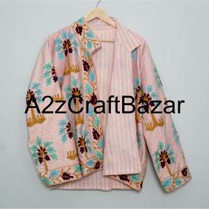 เสื้อแจ็คเก็ตกำมะหยี่ทำมือ ผ้าถักนิตติ้ง 100% ผ้าฝ้าย ลายปักดอกไม้ เป็นมิตรกับสิ่งแวดล้อม ระบายอากาศได้ดี ใส่สบายในฤดูร้อน สำหรับเด็กผู้หญิง - Product Image 6