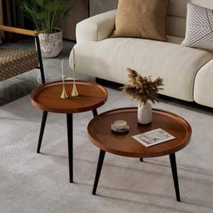 Mesa de Centro de Madera Diseñada para Hogares Urbanos con Diseño Compacto, Estructura de Madera Resistente y Acabado Elegante - Product Image 1