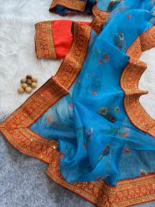 ผ้าโปร่งบางพิมพ์ลายดอกไม้ดิจิทัลและปักเลื่อมสำหรับผู้หญิงแฟชั่น - Product Image 4