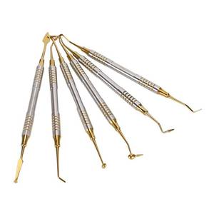 Outils de remplissage dentaires avancés de 6 pièces avec des instruments dentaires de conception légère et de spatules plaquées titane - Product Image 4
