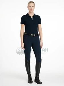 Competición de equitación camisa de mujer que absorbe la humedad blusa ecuestre diseño ajustado tejido elástico transpirable ligero - Product Image 3