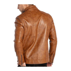 Vestes en cuir de qualité supérieure pour hommes veste à fermeture éclair col montant dans toutes les couleurs, tailles avec toute personnalisation - Product Image 2
