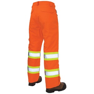 Pantalones de seguridad para hombre de poliéster 100% al por mayor con múltiples bolsillos y tiras dobles reflectantes, pantalones de trabajo de seguridad con flash LED para hombre - Product Image 6