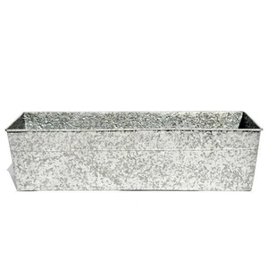 Jardinière de fenêtre rectangulaire en acier galvanisé plaqué cuivre de grande taille aux designs classiques, boîte à fleurs en métal d'extérieur avec trous de drainage - Product Image 4