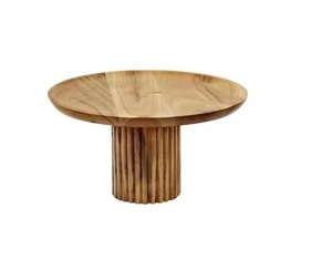 Plateau de service à gâteaux en bois d'acacia avec pieds amovibles - Product Image 1